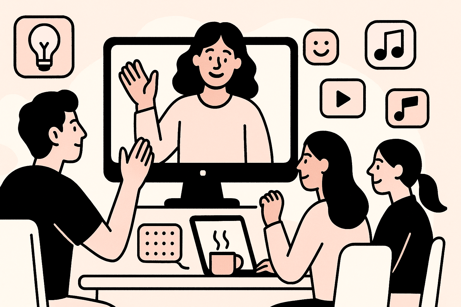 Illustration of a conference call