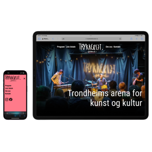 Screenshot of Trykkeriet Scene Website