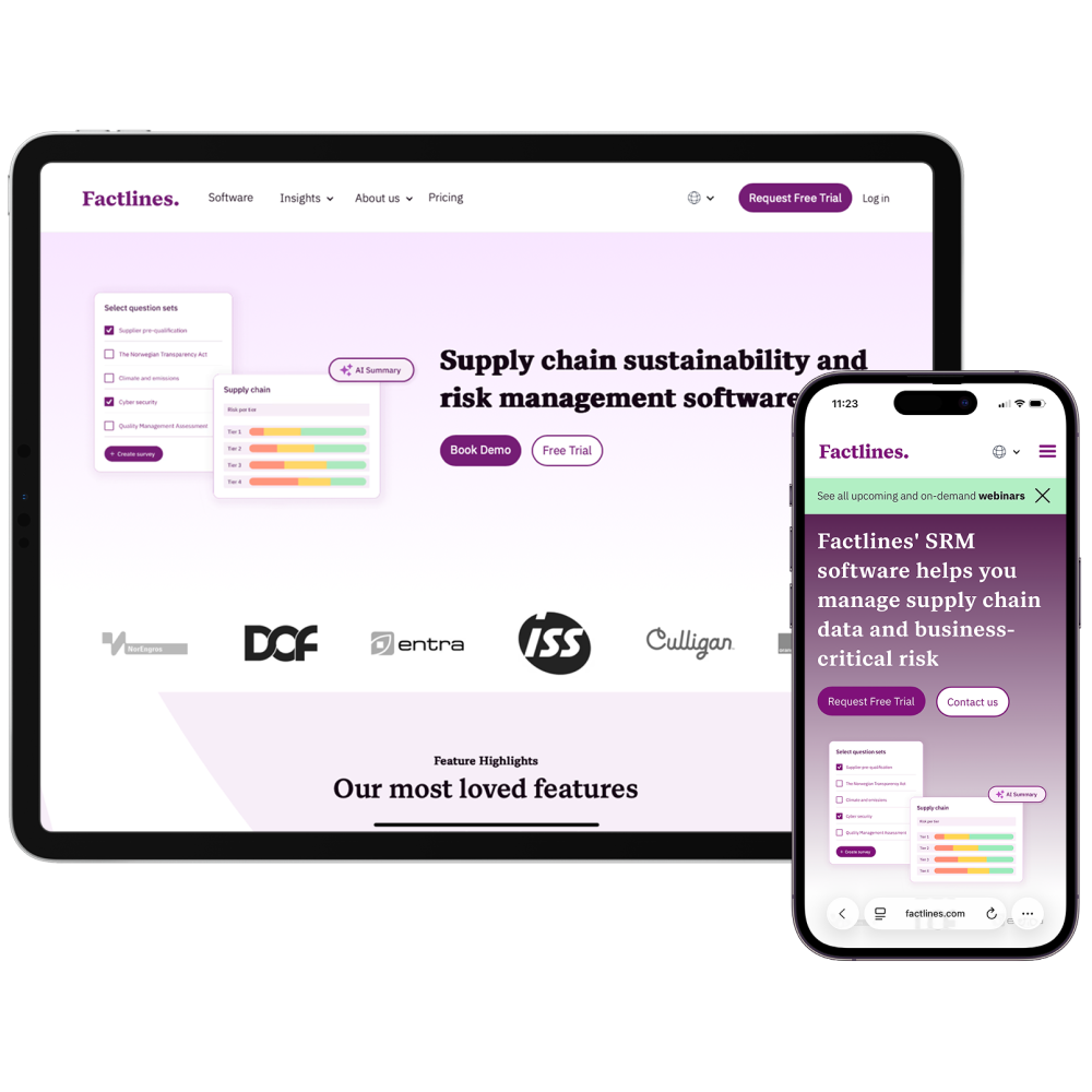 Screenshot of Factlines Website